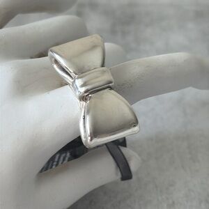 E&L Israel Ring Sterling Silver Electroform Bow  Sz.8